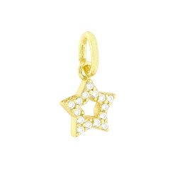 CIONDOLO MINI STELLA CON CUBIC ZIRCONIA BIANCHI IN ARGENTO 925 GALVANICA ORO