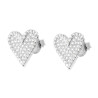 ORECCHINI CUORE CON CUBIC ZIRCONIA BIANCHI IN ARGENTO 925 GALVANICA RODIO