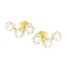 ORECCHINI EAR CUFF TRILOGY STELLE CON CUBIC ZIRCONIA BIANCHI IN ARGENTO 925 GALVANICA ORO