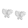 ORECCHINI FARFALLA CON CUBIC ZIRCONIA BIANCHI IN ARGENTO 925 GALVANICA RODIO
