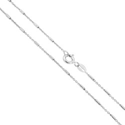 CATENA FORZATINA CON CILINDRETTI DIAMANTATI 030 SEZIONE 1.3 LUNGHEZZA CM 45 IN ARGENTO 925 GALVANICA RODIO