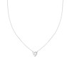 COLLANA CATENA FORZATINA DIAMANTATA CON PUNTO LUCE CUORE CUBIC ZIRCONIA BIANCO IN ARGENTO 925 GALVANICA RODIO