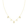 COLLANA CATENA FORZATINA DIAMANTATA CON CUORI E CUBIC ZIRCONIA BIANCHI IN ARGENTO 925 GALVANICA ORO