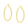 ORECCHINI A CERCHIO MM 24 CON CANNA DIAMANTATA MM 2 IN ARGENTO 925 GALVANICA ORO
