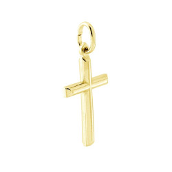 CIONDOLO CROCE LATINA IN ARGENTO 925 GALVANICA ORO