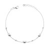 BRACCIALE CATENA FORZATINA DIAMANTATA CON FARFALLA E PALLINE IN ARGENTO 925 GALVANICA RODIO