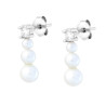 ORECCHINI PUNTO LUCE CUBIC ZIRCONIA BIANCO CON PERLE BIANCHE TRILOGY DEGRADE IN ARGENTO 925 GALVANICA RODIO
