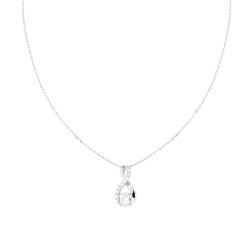 COLLANA CATENA FORZATINA DIAMANTATA CON INFINITO E CUBIC ZIRCONIA BIANCHI IN ARGENTO 925 GALVANICA RODIO