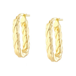 ORECCHINI CERCHIO OVALE TORCHON IN ARGENTO 925 GALVANICA ORO