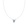 COLLANA CATENA FORZATINA DIAMANTATA CON PUNTI LUCE MARQUISE CUBIC ZIRCONIA BLU ZAFFIRO E BIANCO IN ARGENTO 925 GALVANICA RODIO