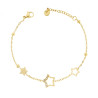 BRACCIALE CATENA FORZATINA DIAMANTATA CON STELLE E CRYSTAL BIANCHI IN ACCIAIO