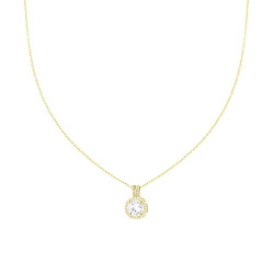 COLLANA CATENA FORZATINA DIAMANTATA CON PUNTO LUCE CONTORNATO DA CRYSTAL BIANCHI IN ACCIAIO COLORE ORO