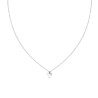 COLLANA CATENA FORZATINA DIAMANTATA CON PUNTO LUCE CUORE IN CRYSTAL BIANCO IN ACCIAIO