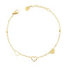 BRACCIALE CATENA FORZATINA DIAMANTATA CON CUORI E CRYSTAL BIANCHI IN ACCIAIO COLORE ORO