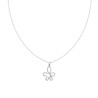 COLLANA CATENA FORZATINA DIAMANTATA E FIORE CON CRYSTAL BIANCHI E PERLA BIANCA IN ACCIAIO