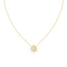 COLLANA CATENA FORZATINA DIAMANTATA CON SOLE E CRYSTAL BIANCHI IN ACCIAIO COLORE ORO