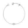 BRACCIALE CATENA VENEZIANA DIAMANTATA CON PUNTO LUCE CRYSTAL BIANCO IN ACCIAIO