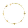 BRACCIALE CATENA FORZATINA DIAMANTATA CON CUORI IN ACCIAIO COLORE ORO