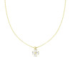 COLLANA CATENA FORZATINA DIAMANTATA CON PUNTO LUCE QUADRIFOGLIO CUORI CRYSTAL BIANCHI IN ACCIAIO COLORE ORO