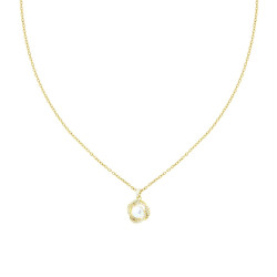 COLLANA CATENA FORZATINA DIAMANTATA CON PERLA CONTORNATA DA CRYSTAL BIANCHI IN ACCIAIO