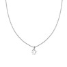 COLLANA CATENA DISCO DIAMANTATA CON PUNTO LUCE CRYSTAL BIANCO MM 8 IN ACCIAIO