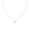 COLLANA CATENA FORZATINA DIAMANTATA CON CUORE E CRYSTAL BIANCHI IN ACCIAIO COLORE ORO