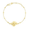BRACCIALE CATENA FORZATINA DIAMANTATA CON CUORE VOTIVO IN ACCIAIO COLORE ORO