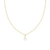 COLLANA CATENA FORZATINA DIAMANTATA CON PUNTO LUCE CUSHION E TRILOGY CUBIC ZIRCONIA BIANCHI IN ACCIAIO COLORE ORO