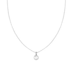 COLLANA CATENA FORZATINA DIAMANTATA CON PUNTO LUCE CONTORNATO DA CRYSTAL BIANCHI IN ACCIAIO