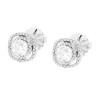 ORECCHINI QUADRATI CON PUNTO LUCE E CRYSTAL BIANCHI IN ACCIAIO