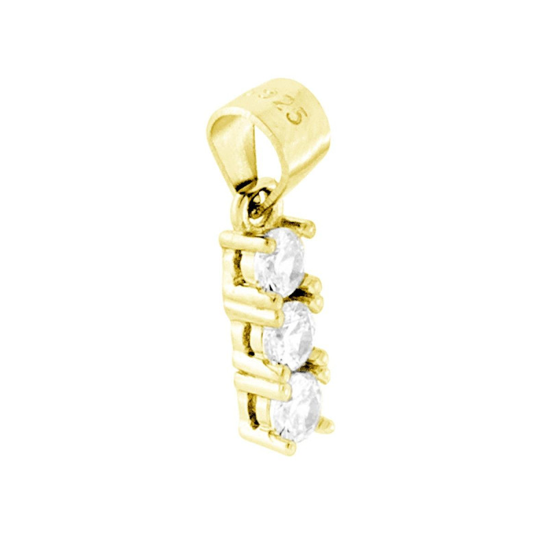 CIONDOLO TRILOGY CON ZIRCONI BIANCHI MM 3 IN ARGENTO 925 GALVANICA ORO