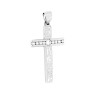 CIONDOLO CROCE CON CUBIC ZIRCONIA BIANCHI IN ARGENTO 925 GALVANICA RODIO