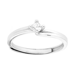 ANELLO SOLITARIO CON CUBIC ZIRCONIA BIANCO MM 3 IN ARGENTO 925 GALVANICA RODIO