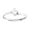 ANELLO SOLITARIO CON CUBIC ZIRCONIA BIANCO MM 5 IN ARGENTO 925 GALVANICA RODIO
