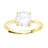 ANELLO SOLITARIO CON CUBIC ZIRCONIA BIANCO MM 8 IN ARGENTO 925 GALVANICA ORO