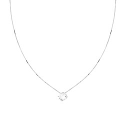 COLLANA CATENA VENEZIANA DIAMANTATA CON PUNTO LUCE CUBIC ZIRCONIA BIANCO MM 6 IN ARGENTO 925 GALVANICA RODIO