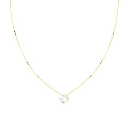 COLLANA CATENA VENEZIANA DIAMANTATA CON PUNTO LUCE CUBIC ZIRCONIA BIANCO MM 6 IN ARGENTO 925 GALVANICA ORO