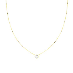 COLLANA CATENA VENEZIANA DIAMANTATA CON PUNTO LUCE CUBIC ZIRCONIA BIANCO MM 4 IN ARGENTO 925 GALVANICA ORO