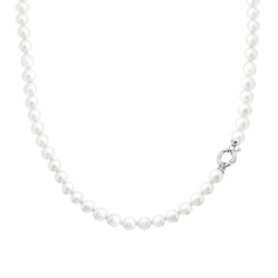 COLLANA PERLA MM 6 IN ARGENTO 925 GALVANICA RODIO