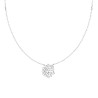 COLLANA CATENA FORZATINA DIAMANTATA CON ACCESSORIO FIORITO E CUBIC ZIRCONIA BIANCHI IN ARGENTO 925 GALVANICA RODIO