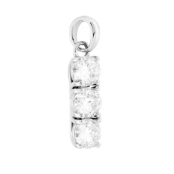 CIONDOLO TRILOGY MOISSANITE BIANCO MM 5 IN ARGENTO 925 GALVANICA RODIO