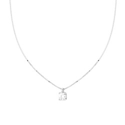 COLLANA CATENA VENEZIANA DIAMANTATA CON PUNTO LUCE MOISSANITE MM 6.5 IN ARGENTO 925 GALVANICA RODIO