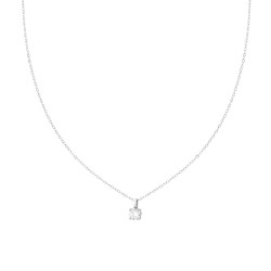COLLANA CATENA FORZATINA DIAMANTATA CON PUNTO LUCE MOISSANITE MM 5 IN ARGENTO 925 GALVANICA RODIO