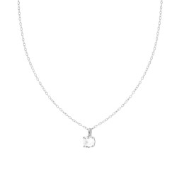 COLLANA CATENA FORZATINA DIAMANTATA CON PUNTO LUCE CUBIC ZIRCONIA BIANCO MM 6 IN ARGENTO 925 GALVANICA RODIO