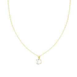 COLLANA CATENA FORZATINA DIAMANTATA CON PUNTO LUCE CUBIC ZIRCONIA BIANCO MM 6 IN ARGENTO 925 GALVANICA ORO