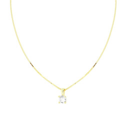 COLLANA CATENA VENEZIANA DIAMANTATA CON PUNTO LUCE CUBIC ZIRCONIA BIANCO MM 5 IN ARGENTO 925 GALVANICA ORO