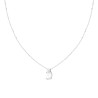 COLLANA CATENA FORZATINA DIAMANTATA CON PUNTO LUCE OVALE BIANCO CUBIC ZIRCONIA IN ARGENTO 925 GALVANICA RODIO