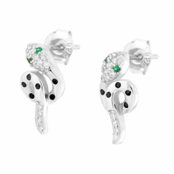 ORECCHINI SERPENTE CON CUBIC ZIRCONIA MULTICOLOR IN ARGENTO 925 GALVANICA RODIO