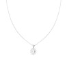 COLLANA CATENA FORZATINA DIAMANTATA CON PUNTO LUCE OVALE BIANCO CONTORNATO DA CUBIC ZIRCONIA BIANCHI IN ARGENTO 925 GALVANICA RO