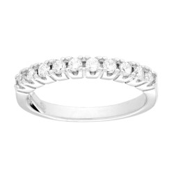 ANELLO VERETTA CON CUBIC ZIRCONIA BIANCHI MM 2.5 IN ARGENTO 925 GALVANICA RODIO